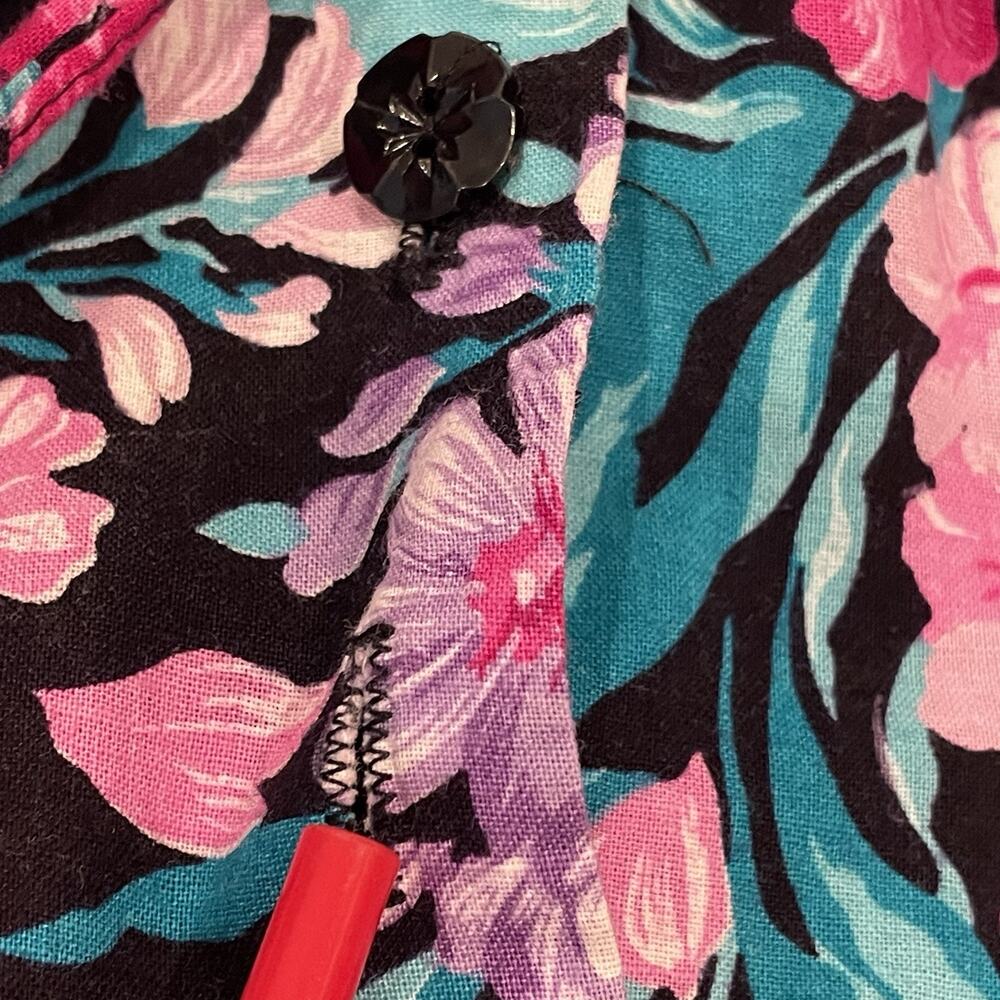 Vintage Girls Dress Floral Size 4 Colorful Holiday Party Ruffles Bow USA - Picture 2 of 6